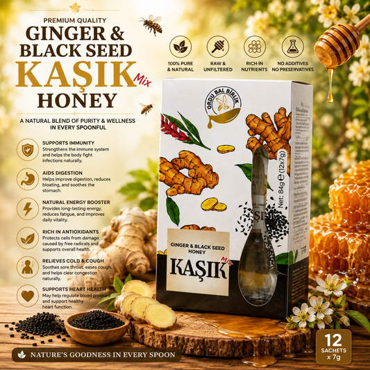 Honey Spoons with Ginger & Black Seed